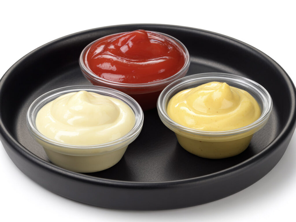 mayo ketchup and mustard