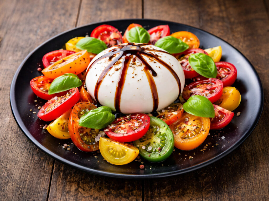 Burrata auf Marktomaten
